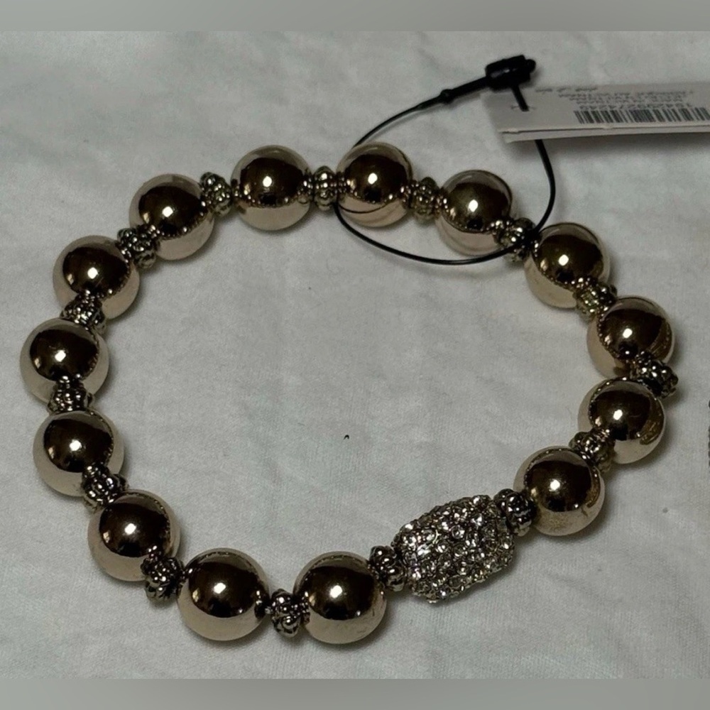 NWT CHICO'S GLAM GOLD WITH RHINESTONES STRETCH BRACELETS Lot Of 2 $50 - Picture 4 of 7